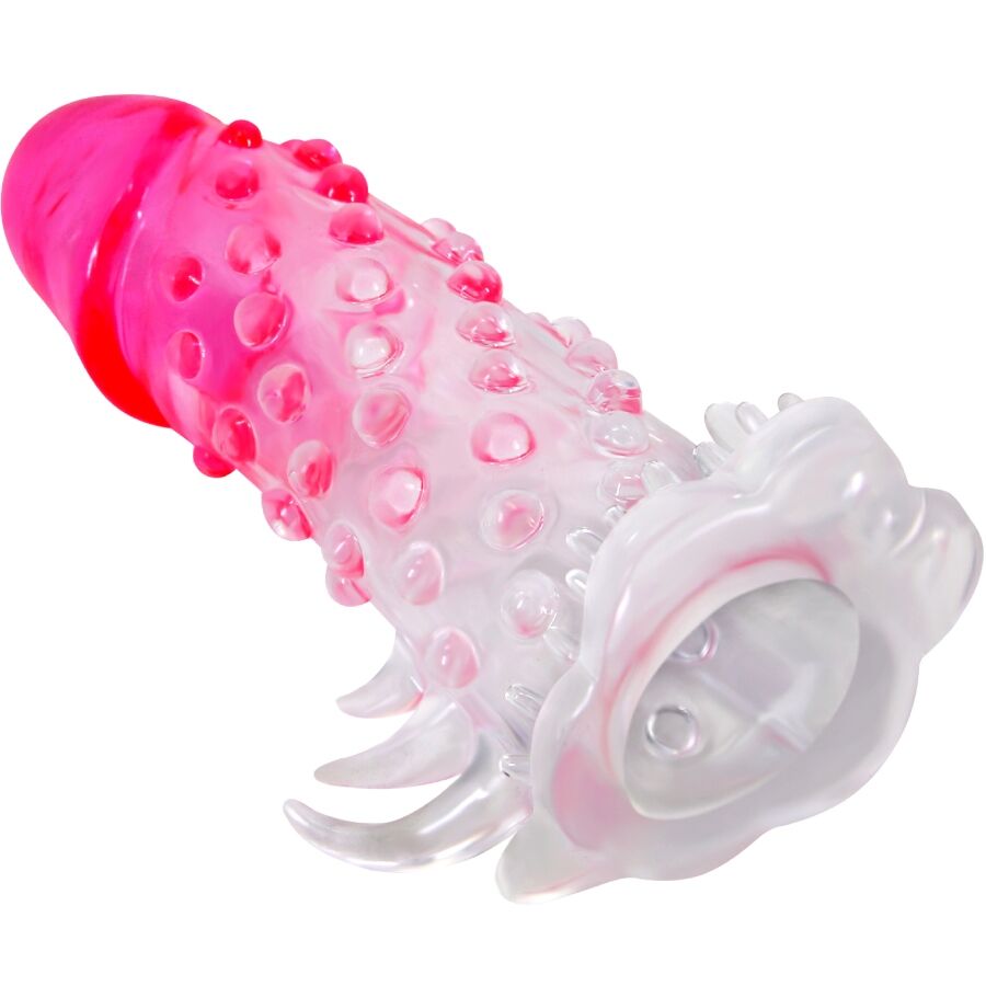 PRETTY LOVE - WILFORD FUNDA REALÍSTICA ALARGADORA CON RELIEVE PARA PENE ROSA - Imagen 3