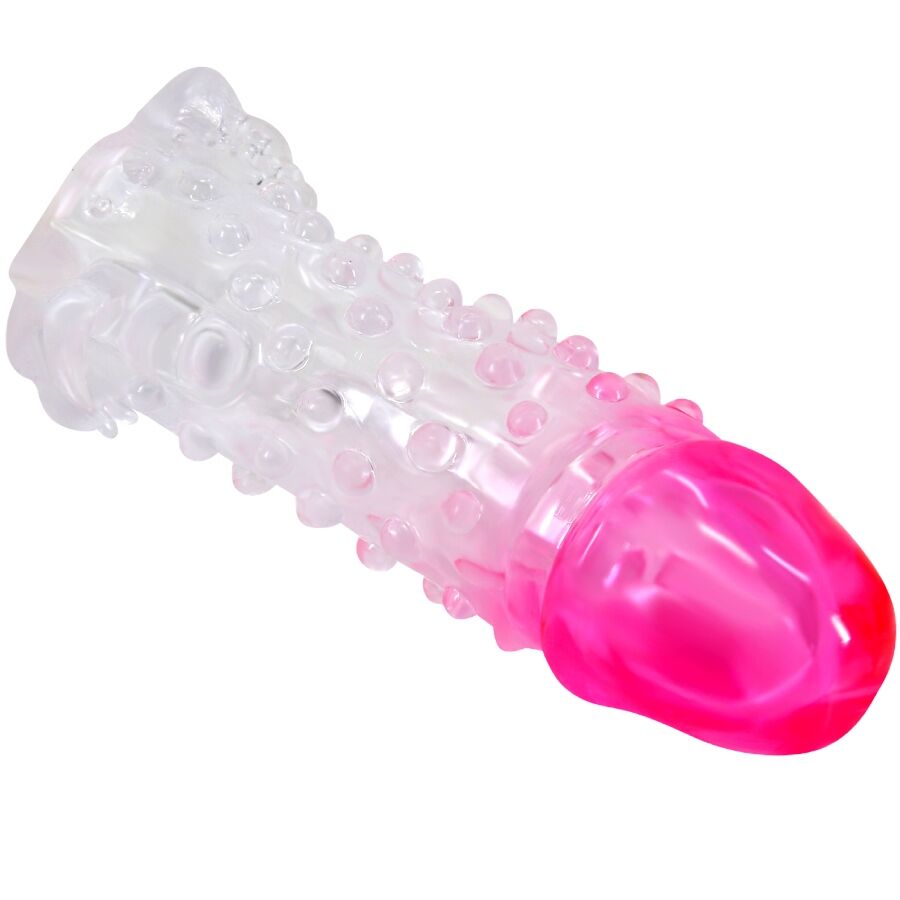 PRETTY LOVE - WILFORD FUNDA REALÍSTICA ALARGADORA CON RELIEVE PARA PENE ROSA - Imagen 4