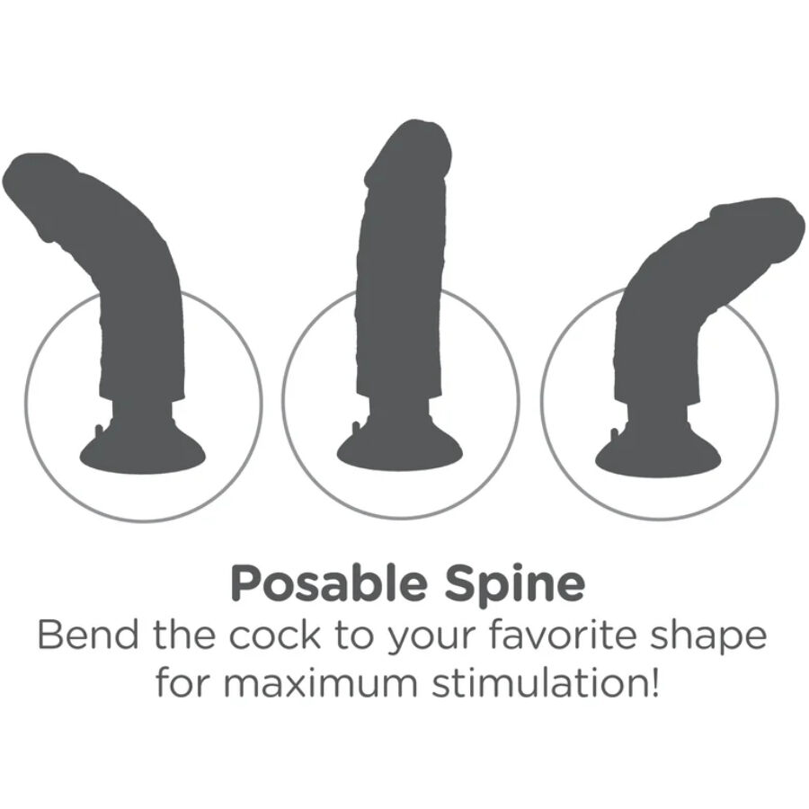 KING COCK - DILDO VIBRADOR MARRÓN 20.32 CM - Imagen 14