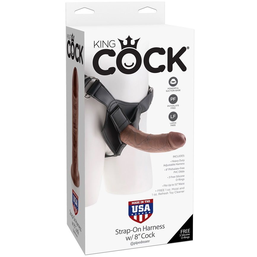 KING COCK - HARNESS CON PENE REALISTICO MARRÓN 20.3 CM - Imagen 5