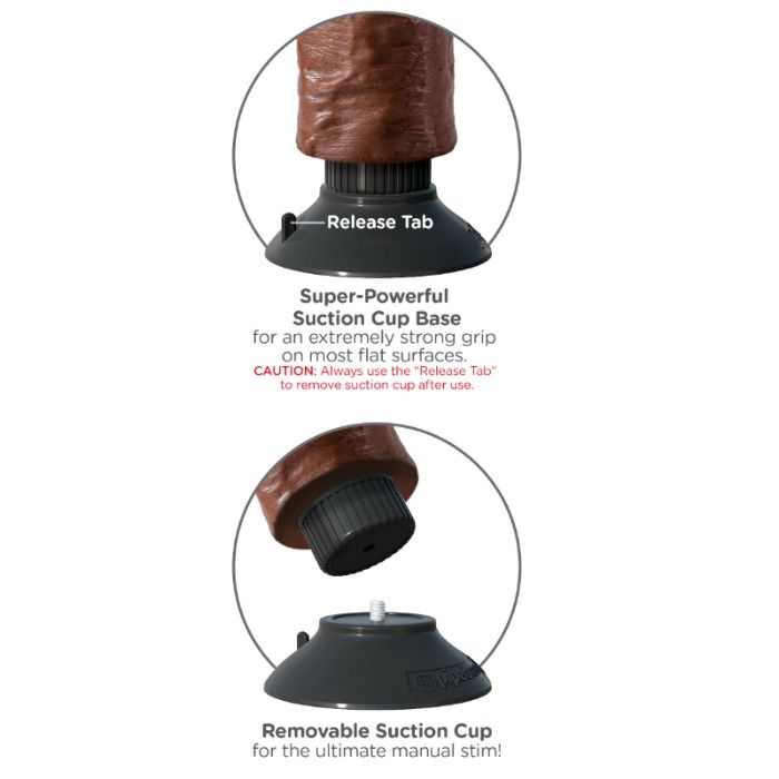 KING COCK - DILDO VIBRADOR MARRÓN 15.24 CM - Imagen 4