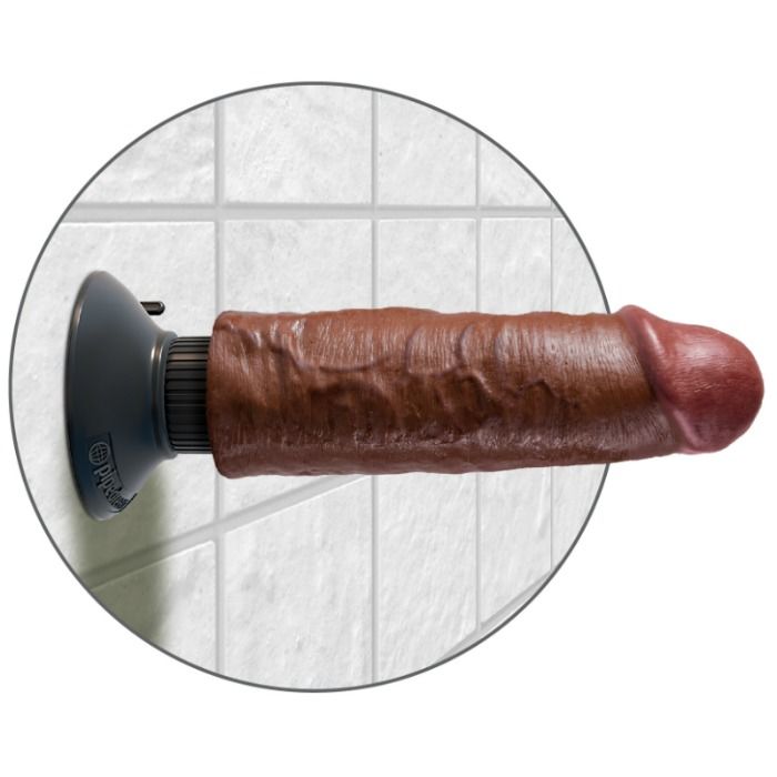 KING COCK - DILDO VIBRADOR MARRÓN 15.24 CM - Imagen 3