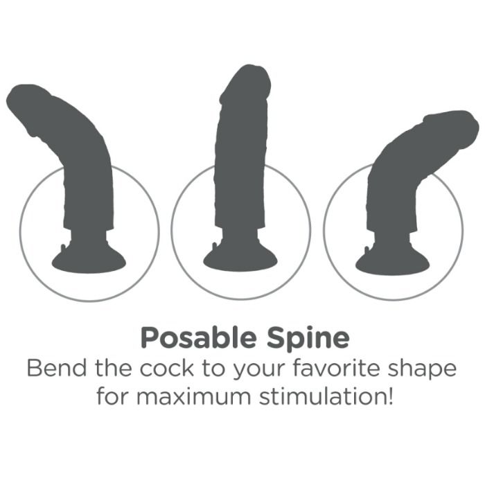 KING COCK - DILDO VIBRADOR MARRÓN 15.24 CM - Imagen 7