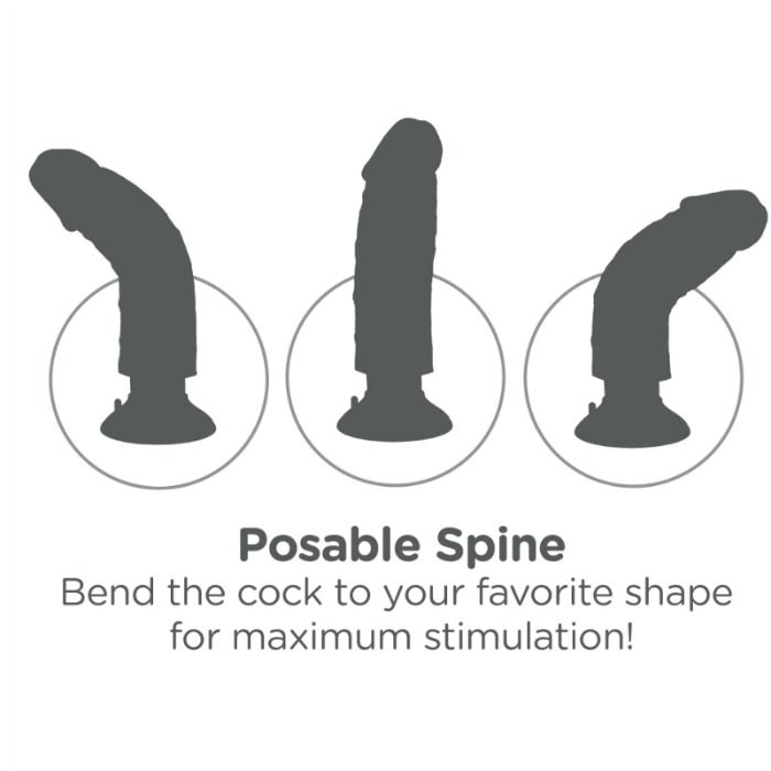 KING COCK - DILDO VIBRADOR MARRÓN 17.78 CM - Imagen 7