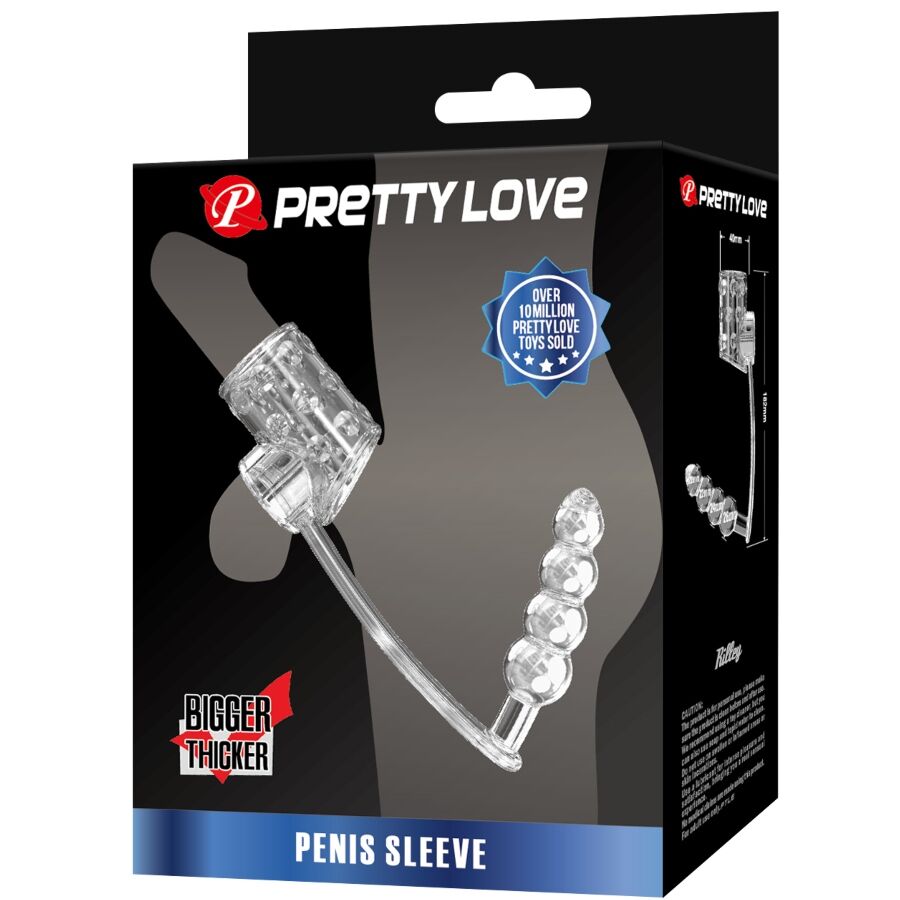 PRETTY LOVE - FUNDA PARA PENE CON PLUG ANAL TRANSPARENTE - Imagen 7