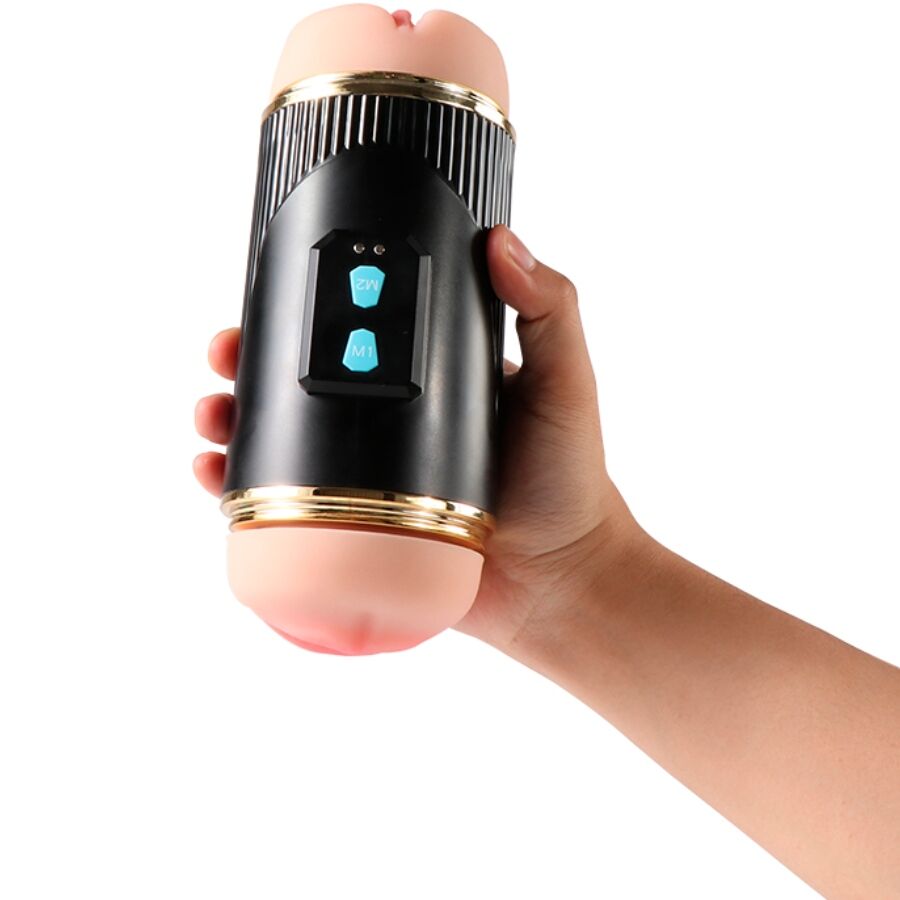 SHEQU - KAY MASTURBADOR DOBLE CON VIBRACIÓN DUAL BOCA Y VAGINA - Imagen 6