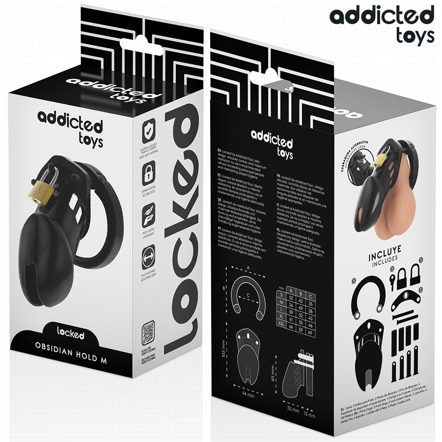 ADDICTED TOYS LOCKED - OBSIDIAN HOLD JAULA PARA PENE TALLA M - Imagen 7