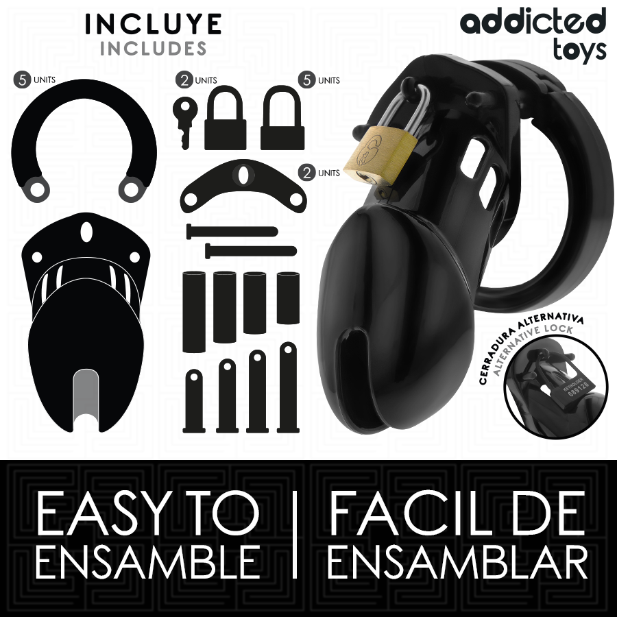 ADDICTED TOYS LOCKED - OBSIDIAN HOLD JAULA PARA PENE TALLA M - Imagen 6