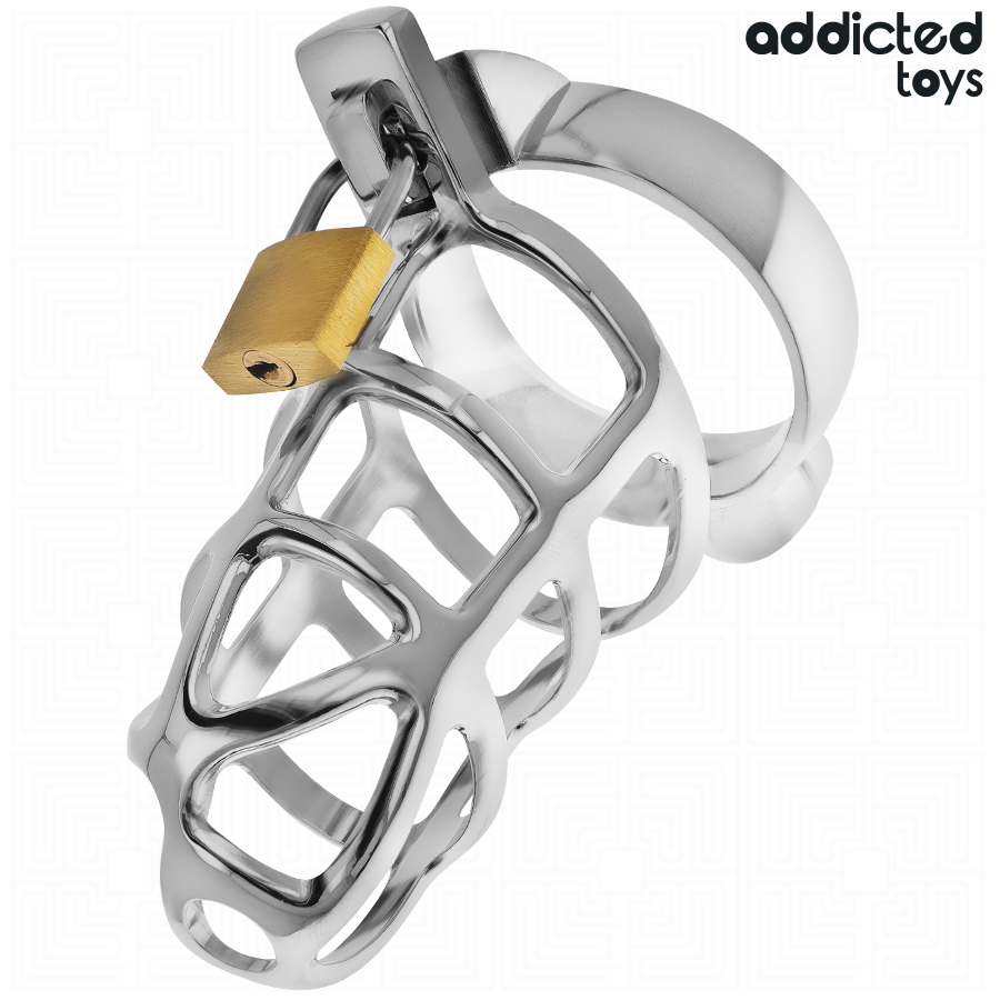 ADDICTED TOYS LOCKED - SILVER LOCK JAULA PARA PENE DE METAL TALLA S - Imagen 3