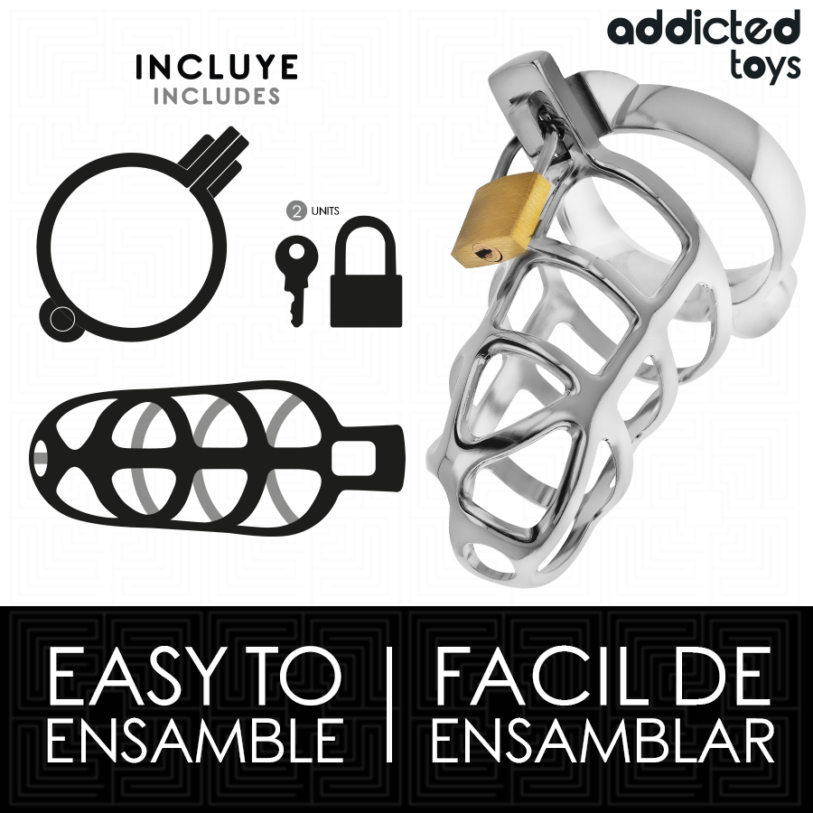 ADDICTED TOYS LOCKED - SILVER LOCK JAULA PARA PENE DE METAL TALLA S - Imagen 5