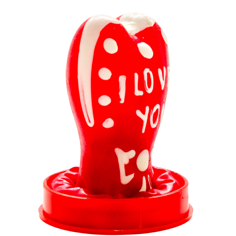 CONDOMERIE - PRESERVATIVO DECORATIVO PINTADO A MANO CORAZÓN - TE AMO MODELO 1 - Imagen 5