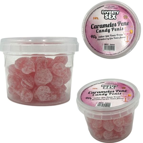 DIABLO PICANTE - 20 CARAMELOS CON FORMA DE PENE CON SABOR GIN TONIC