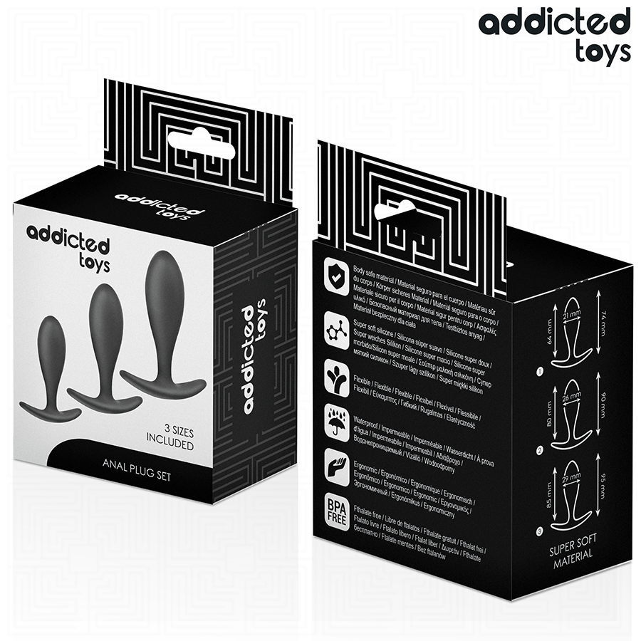 ADDICTED TOYS - SET DE 3 PLUG ANAL SILICONA MODELO 2 - Imagen 8