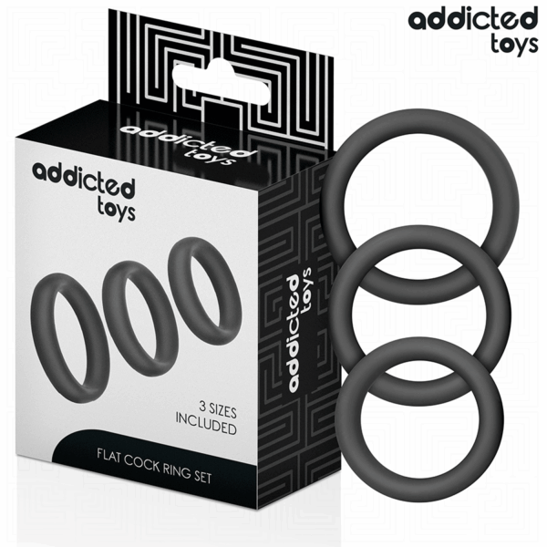 ADDICTED TOYS - SET DE ANILLOS SILICONA PLANOS