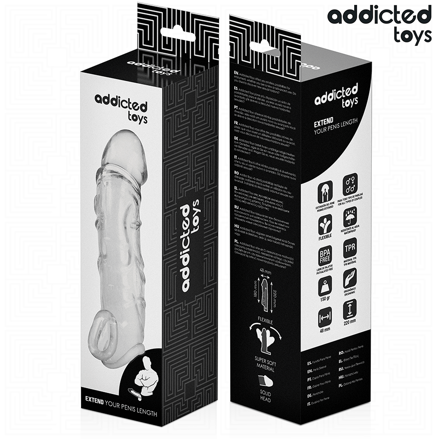 ADDICTED TOYS - EXTENSOR PARA EL PENE TRANSPARENTE 27 CM - Imagen 8