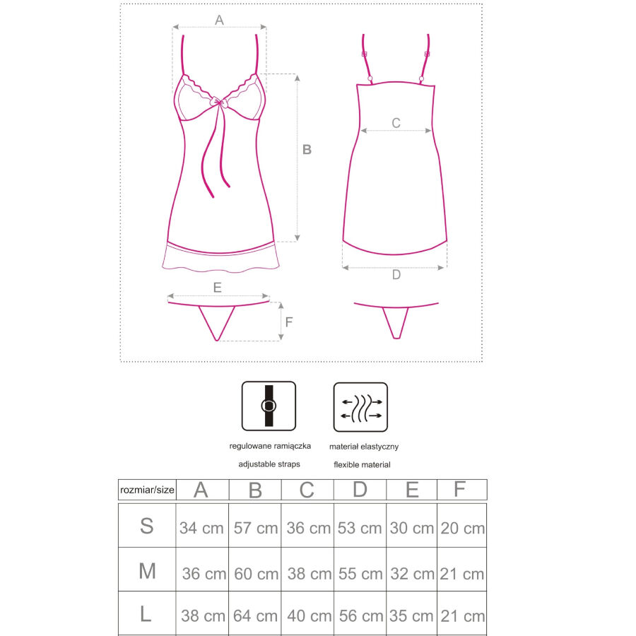 LIVCO CORSETTI FASHION - HYEONA 1710 BABYDOLL + TANGA ROSA XL - Imagen 6