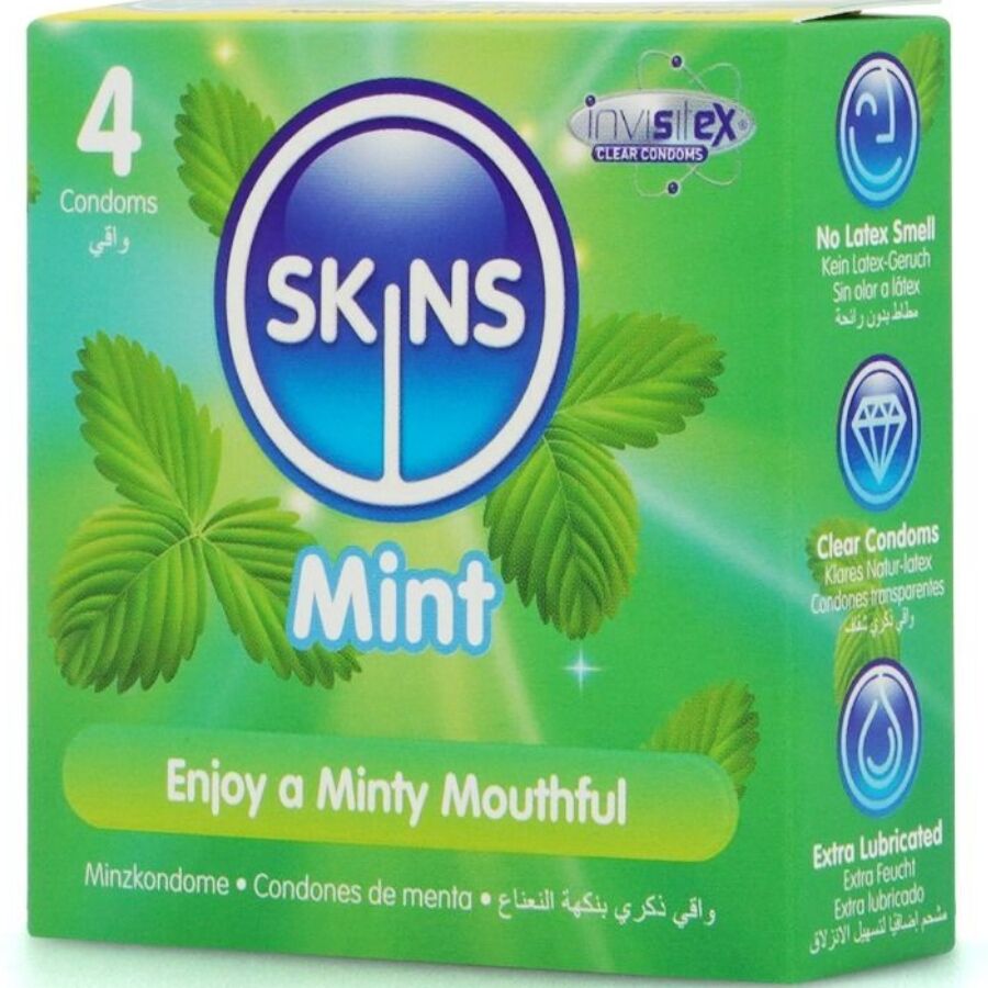 SKINS - PRESERVATIVOS PREMIUM SABOR MENTA PACK 4 - Imagen 3