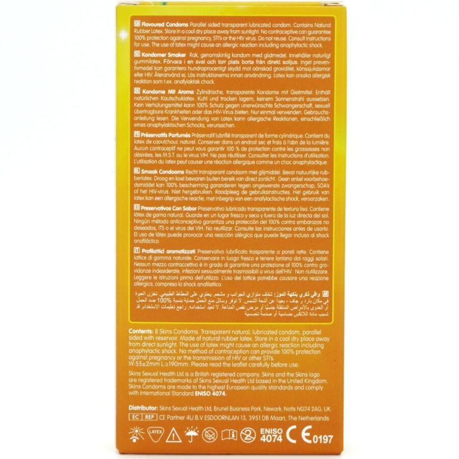 SKINS - PRESERVATIVOS PREMIUM SABOR PLÁTANO PACK 8 - Imagen 5