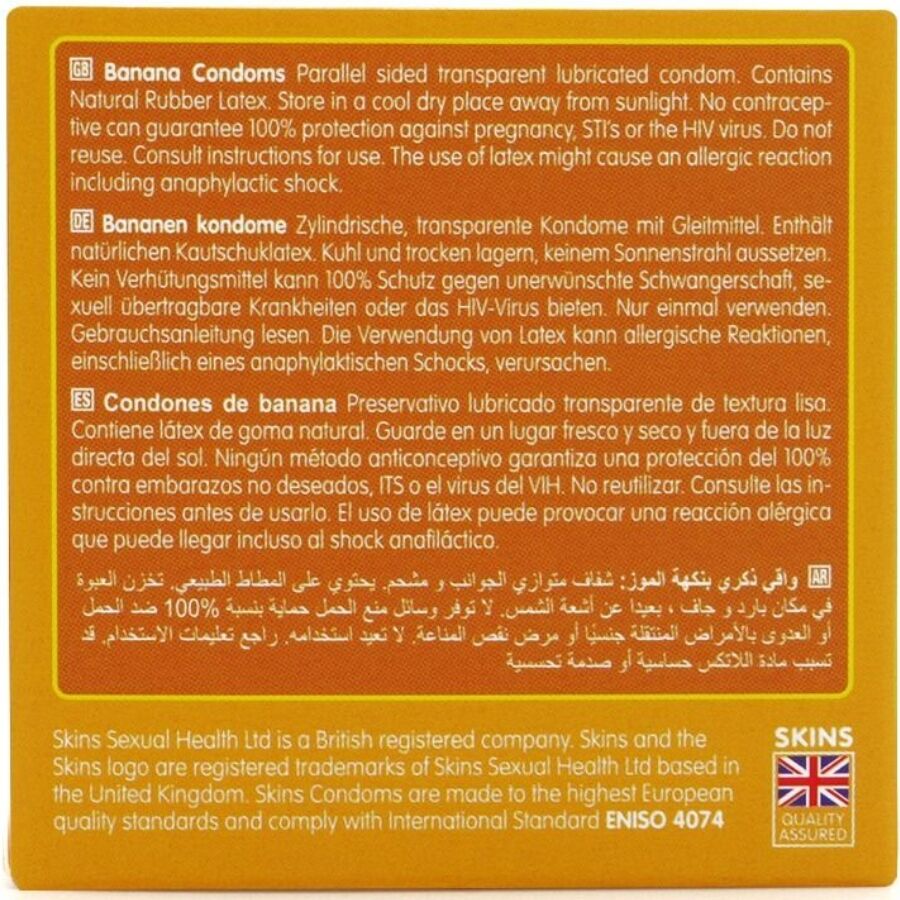 SKINS - PRESERVATIVOS PREMIUM SABOR PLÁTANO PACK 4 - Imagen 5