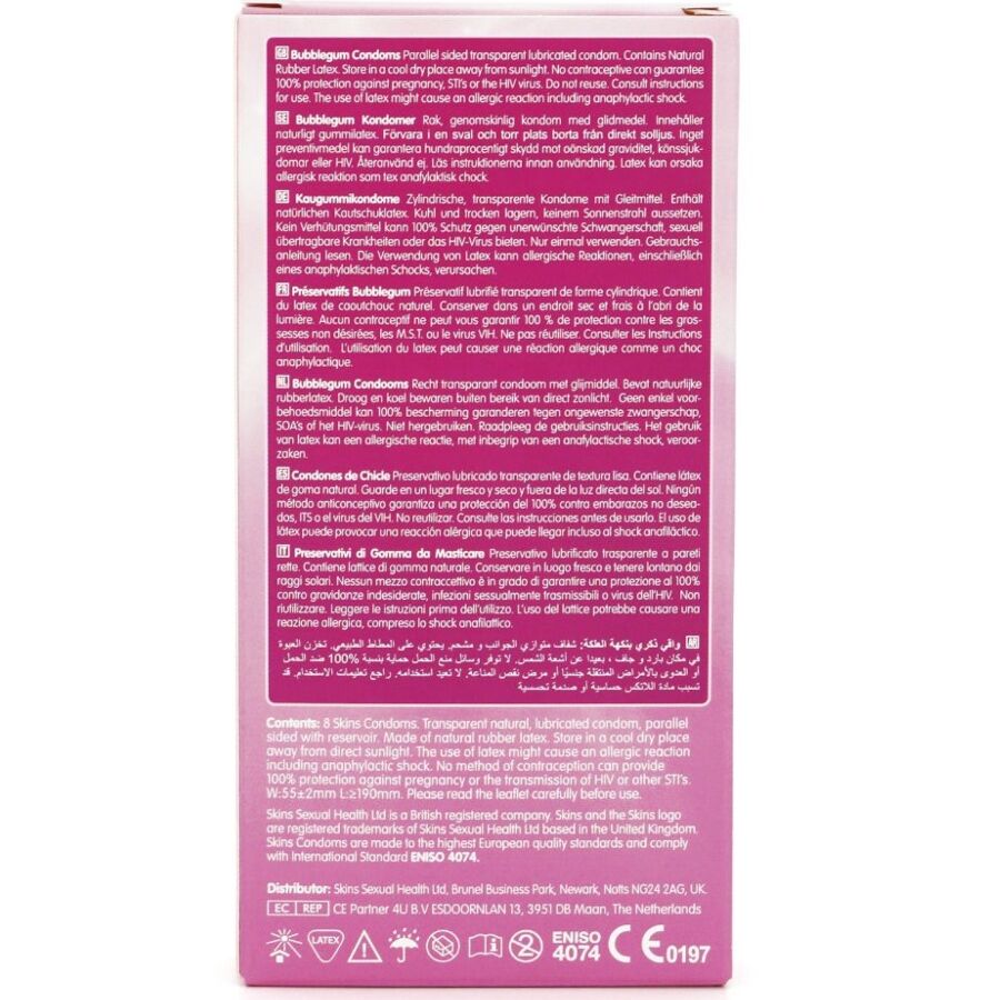 SKINS - PRESERVATIVOS PREMIUM SABOR CHICLE PACK 8 - Imagen 5