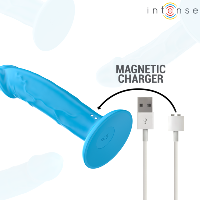 INTENSE - PHOEBE VIBRADOR REALÍSTICO 10 VIBRACIONES AZUL CONTROL REMOTO - Imagen 8