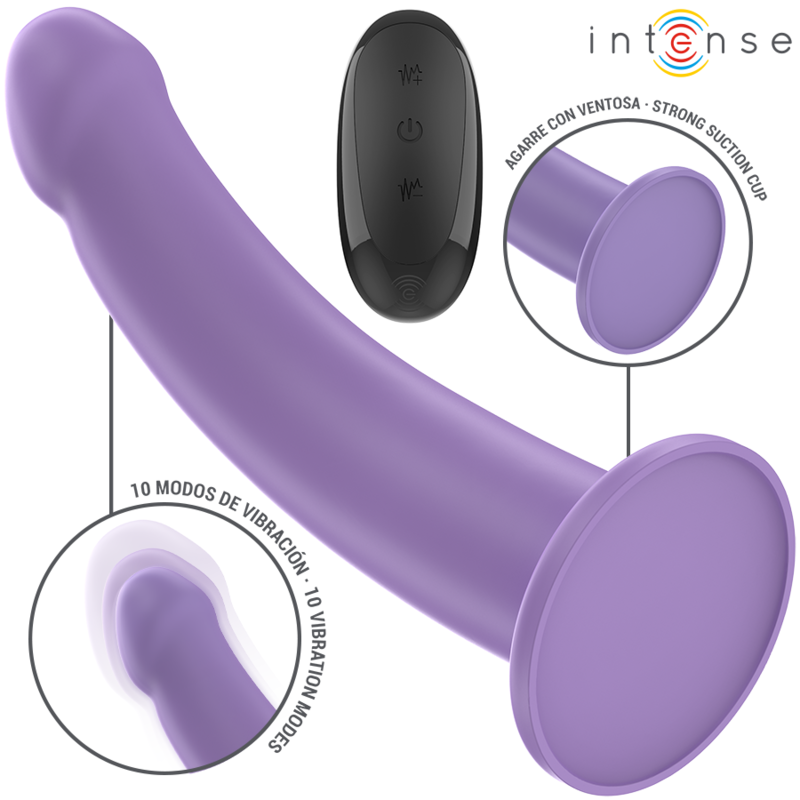 INTENSE - EDDIE VIBRADOR 17,5 CM 10 VIBRACIONES MORADO CONTROL REMOTO - Imagen 3
