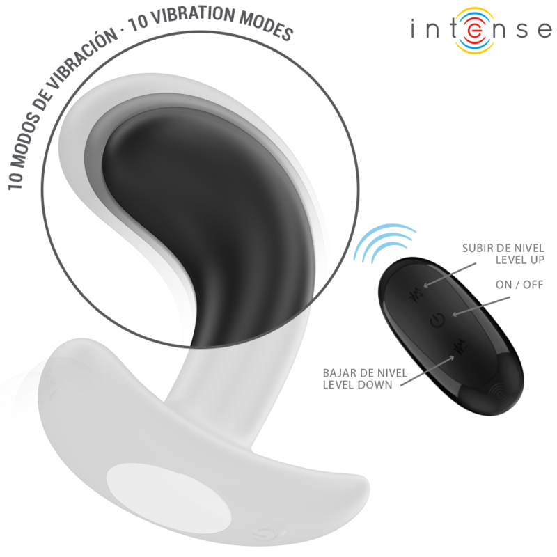 INTENSE - CHANDLER PLUG ANAL 10 VIBRACIONES NEGRO CONTROL REMOTO - Imagen 6