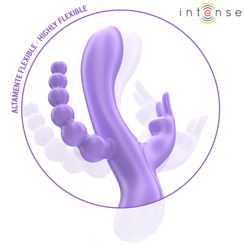 INTENSE - MIKO TRIPLE VIBRADOR RABBIT & ESTIMULADOR & ANAL 7 VIBRACIONES MORADO - Imagen 5