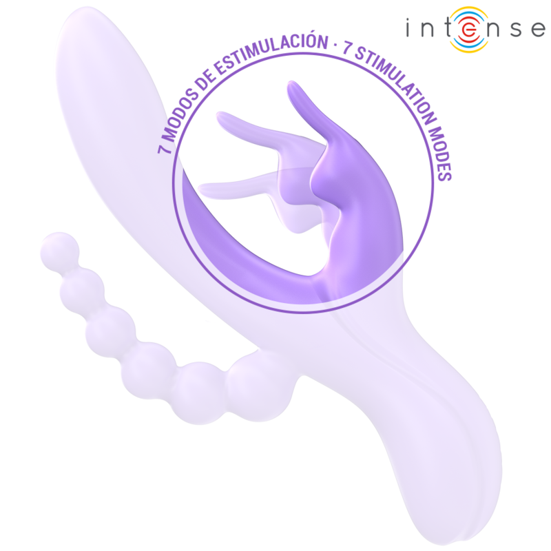 INTENSE - MIKO TRIPLE VIBRADOR RABBIT & ESTIMULADOR & ANAL 7 VIBRACIONES MORADO - Imagen 7