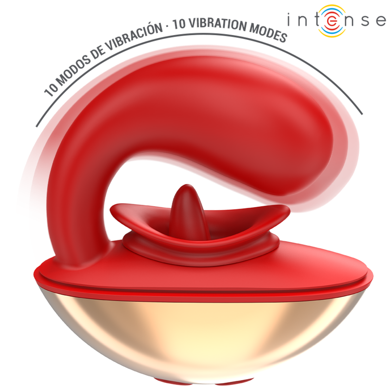 INTENSE - MARIAH VIBRADOR & ESTIMULADOR EN FORMA DE U 10 VIBRACIONES ROJO - Imagen 5
