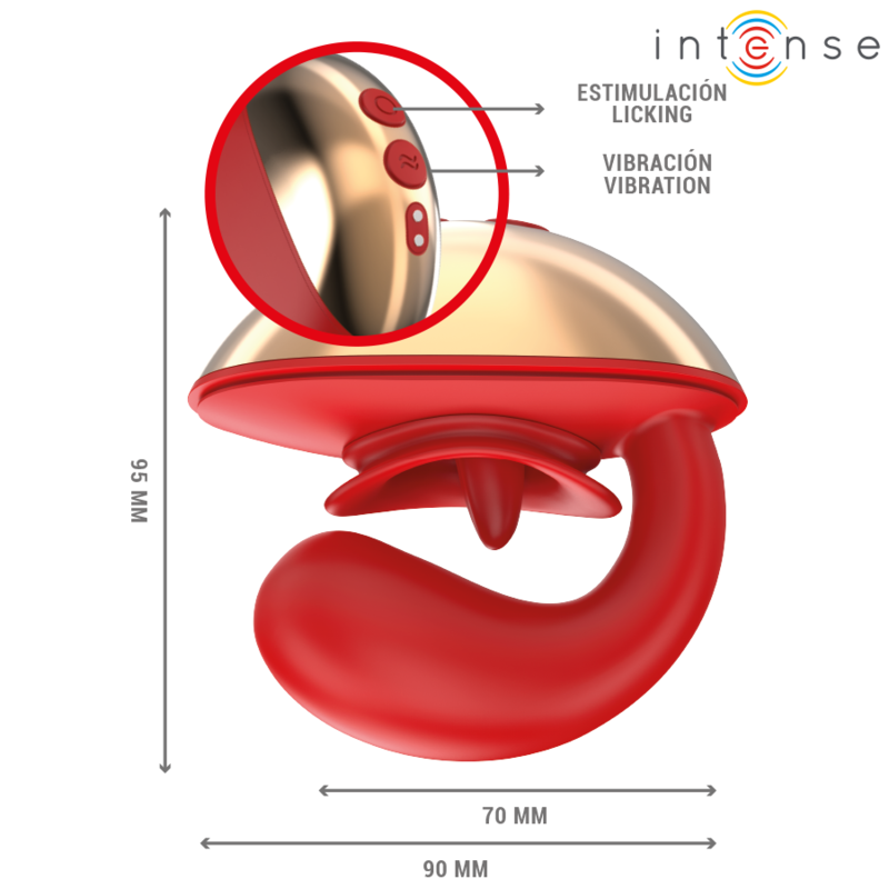 INTENSE - MARIAH VIBRADOR & ESTIMULADOR EN FORMA DE U 10 VIBRACIONES ROJO - Imagen 6