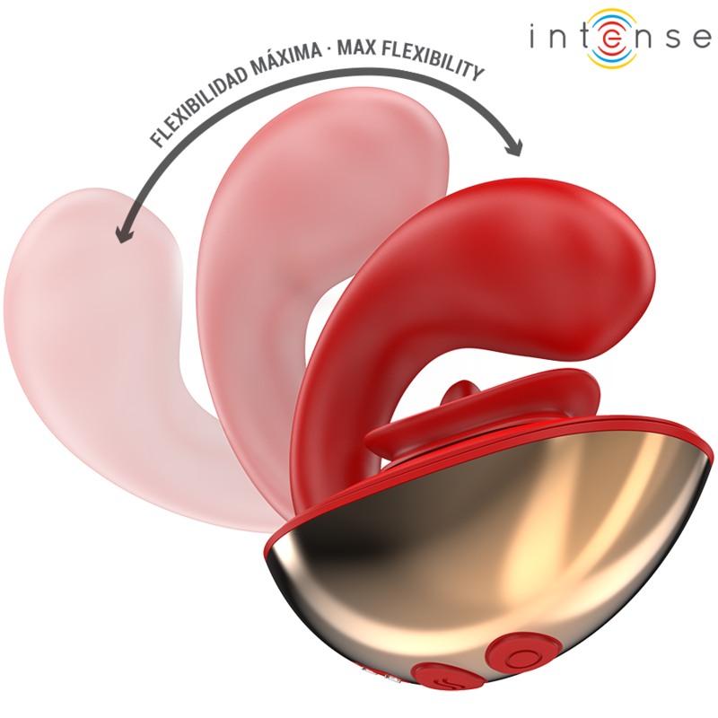 INTENSE - MARIAH VIBRADOR & ESTIMULADOR EN FORMA DE U 10 VIBRACIONES ROJO - Imagen 4