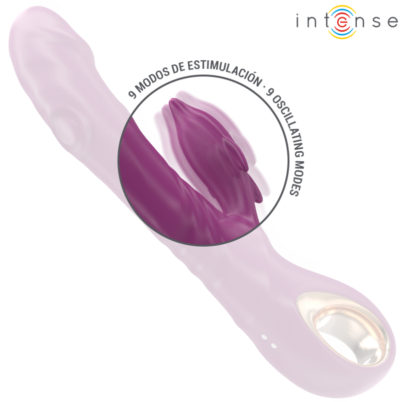 INTENSE - HALLE VIBRADOR MULTIFUNCIÓN CON LENGUA ESTIMULADORA EN FORMA DE DELFÍN MORADO - Imagen 7