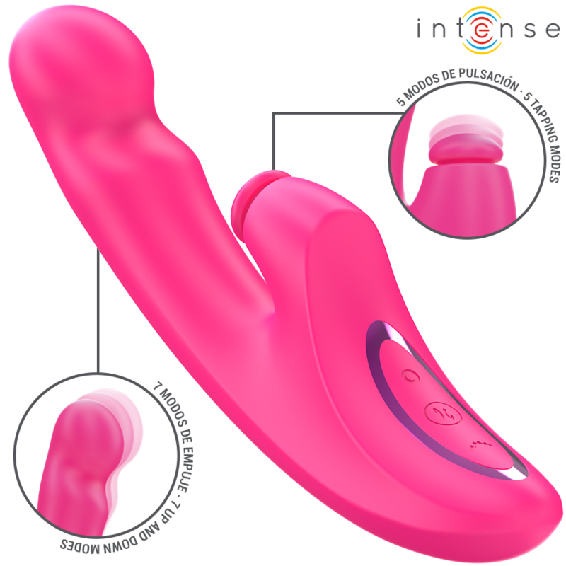 INTENSE - EMI VIBRADOR 13,5 CM MULTIFUNCIÓN 3 EN 1 10 VIBRACIONES ROSA - Imagen 3