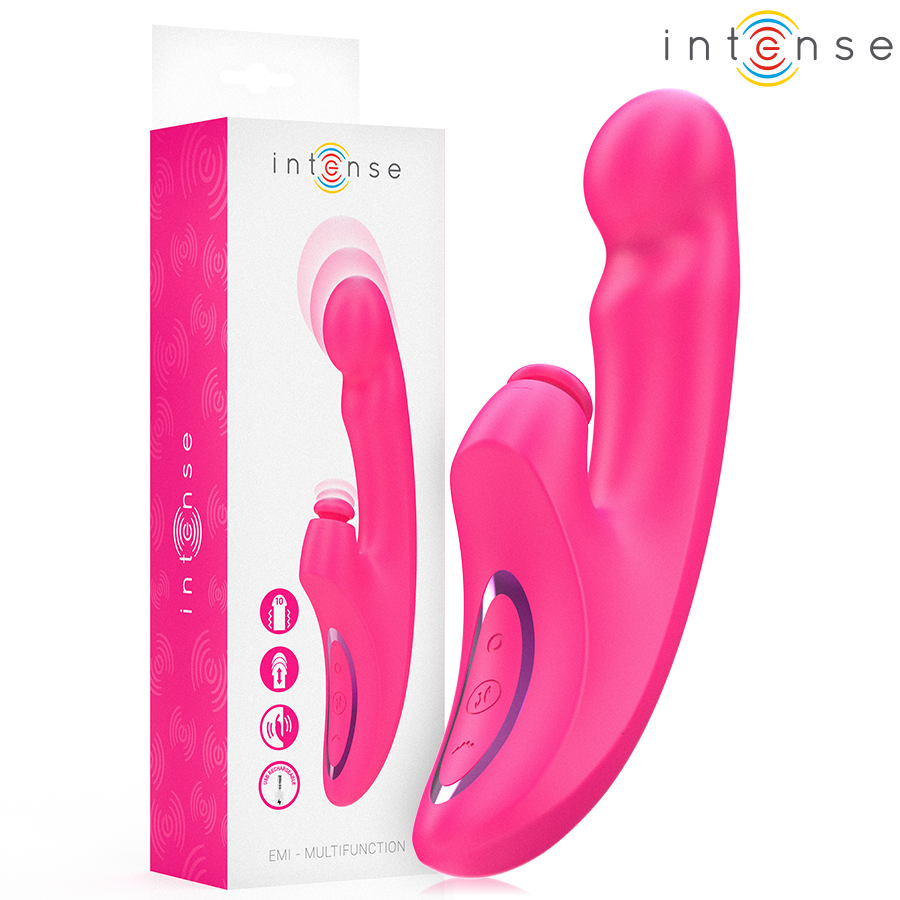 INTENSE - EMI VIBRADOR 13,5 CM MULTIFUNCIÓN 3 EN 1 10 VIBRACIONES ROSA