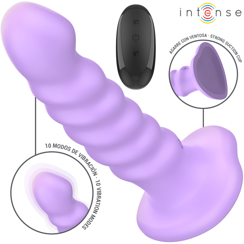 INTENSE - BRENDA VIBRADOR TALLA M DISEÑO EN ESPIRAL 10 VIBRACIONES MORADO CONTROL REMOTO - Imagen 3