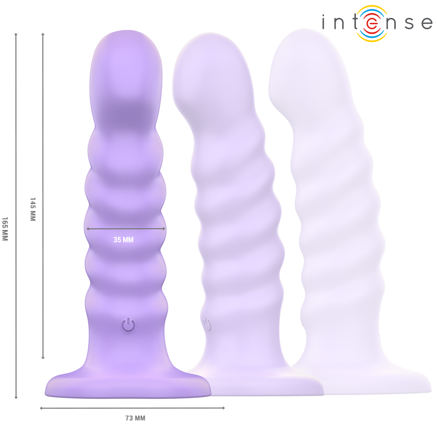 INTENSE - BRENDA VIBRADOR TALLA M DISEÑO EN ESPIRAL 10 VIBRACIONES MORADO CONTROL REMOTO - Imagen 4