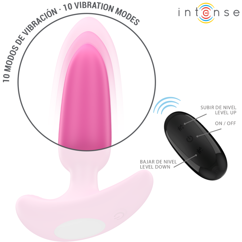 INTENSE - ROSS PLUG ANAL 10 VIBRACIONES ROSA CONTROL REMOTO - Imagen 6