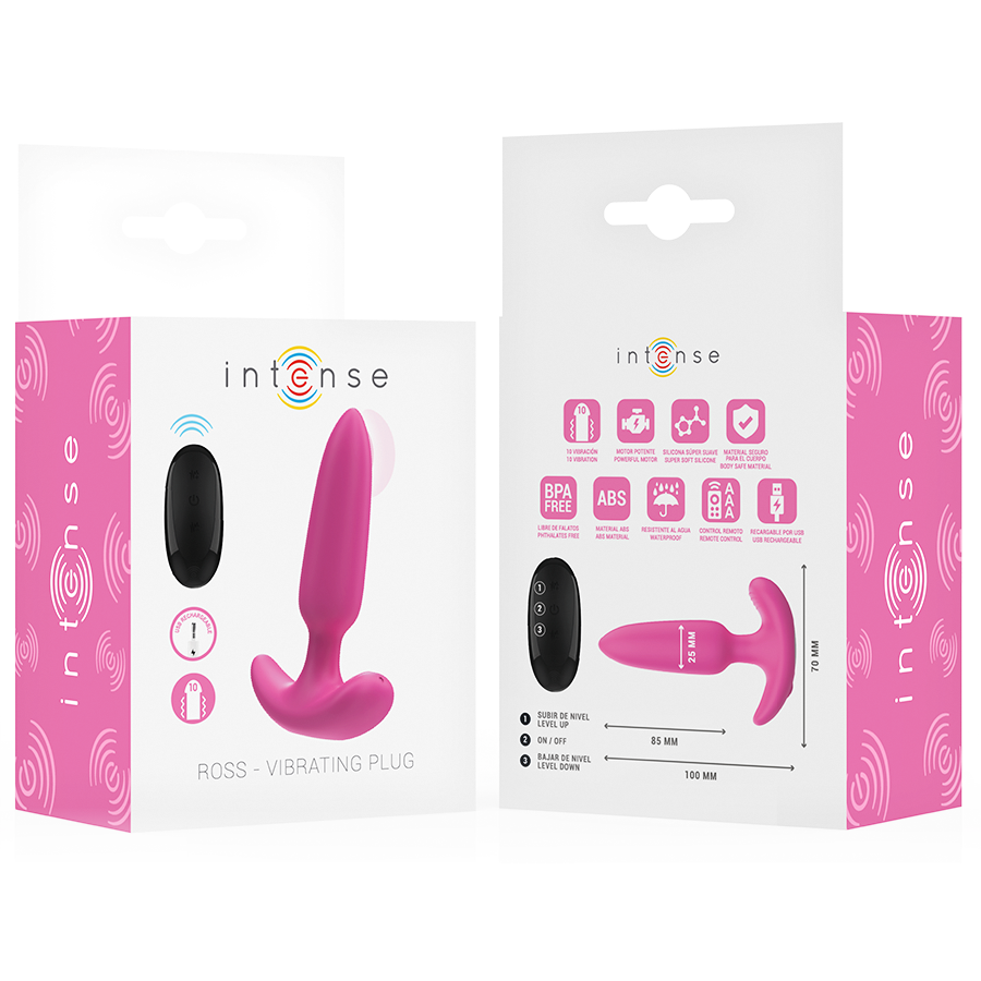INTENSE - ROSS PLUG ANAL 10 VIBRACIONES ROSA CONTROL REMOTO - Imagen 8