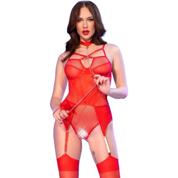 CHILIROSE - CR 4879 BODY CROTCHLESS ROJO L - L, ROJO