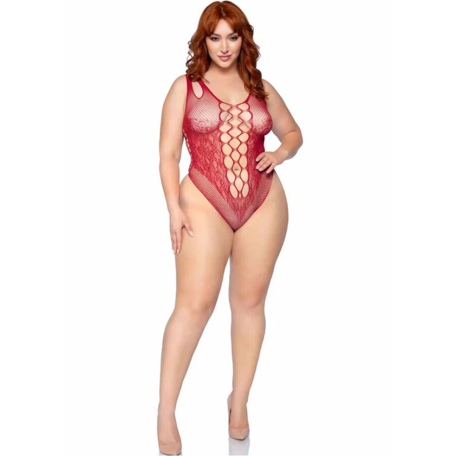 LEG AVENUE - 81641X BODY TIRANTES SIN COSTURAS BURDEOS TALLA 1X/2X - Imagen 5