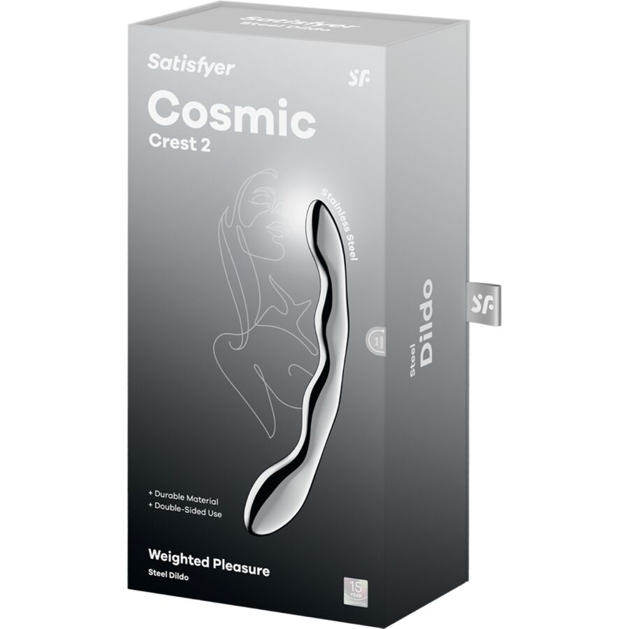 SATISFYER - COSMIC CREST 2 DILDO ACERO INOXIDABLE DOBLE USO - Imagen 6