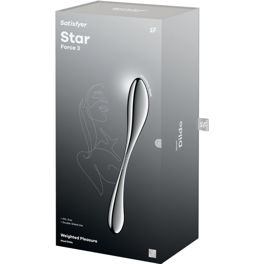 SATISFYER - STAR FORCE 3 DILDO ACERO INOXIDABLE DOBLE USO - Imagen 6