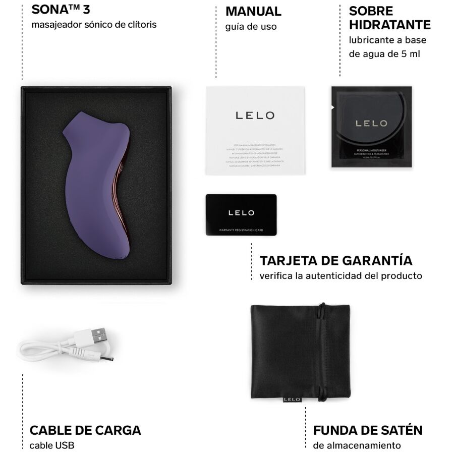 LELO - SONA 3 MASAJEADOR SÓNICO DE CLÍTORIS MORADO - Imagen 6