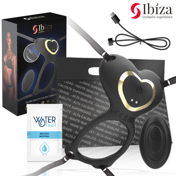 IBIZA - VIBRADOR PARA PAREJAS FORMA DE BRAGUITA CORAZON CONTROL REMOTO