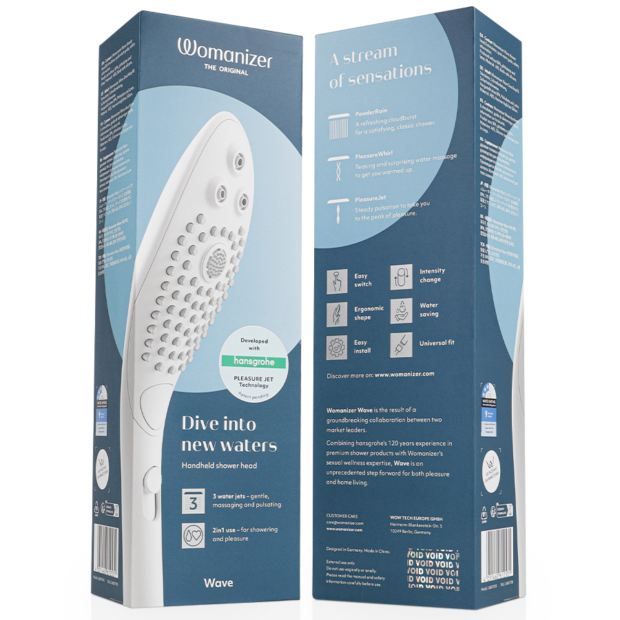 WOMANIZER - WAVE CABEZAL DE DUCHA ESTIMULADOR DE CLITORÍS BLANCO - Imagen 8