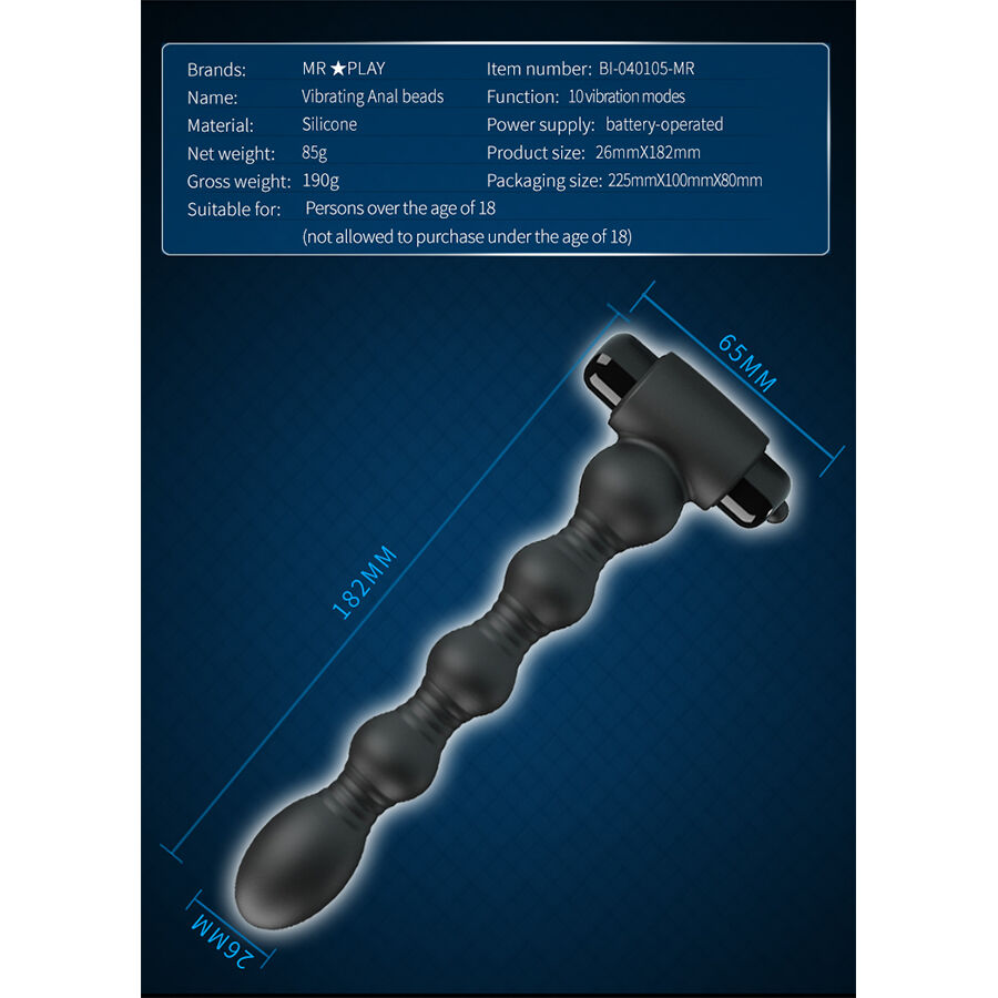 MR PLAY - MASAJEADOR PLUG ANAL CON VIBRACIÓN - Imagen 6