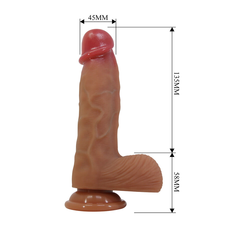 PRETTY LOVE - DUVALL DILDO REALÍSTICO CON VENTOSA 19.3 CM -Ø- 4.5 CM - Imagen 7
