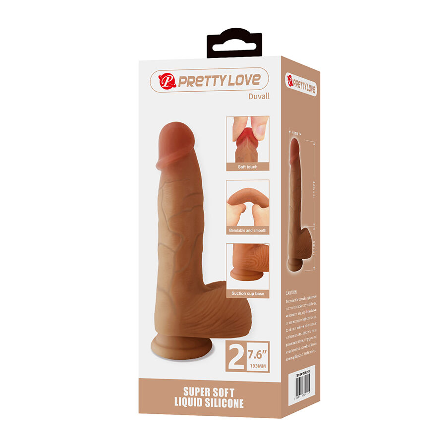 PRETTY LOVE - DUVALL DILDO REALÍSTICO CON VENTOSA 19.3 CM -Ø- 4.5 CM - Imagen 8