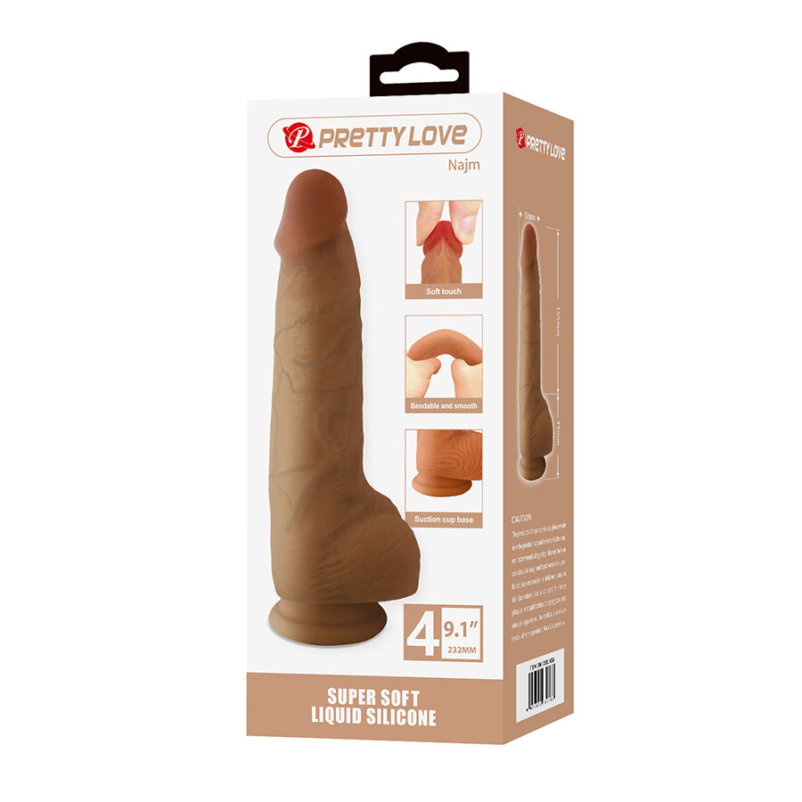 PRETTY LOVE - NAJM DILDO REALÍSTICO CON VENTOSA 23.2 CM -Ø- 5.5 CM - Imagen 9